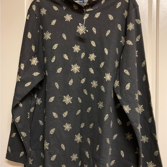 Karen Scott Shirt Top Size 2X Long-Sleeve Turtleneck NEW Snowflakes Winter Fun! - Picture 2 of 9
